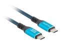 Кабел Lanberg USB-C M/M 4.0 cable 1m 240w 8k 60hz black-blue