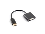 Адаптер Lanberg adapter display port (m) -> DVI-I (f) (24+5) dual link, 10cm cable