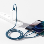 Кабел Baseus Superior 3 в 1 USB-А към Lightning, micro USB и USB-С 3,5 A 1,5 м CAMLTYS-03 - син