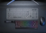 Marvo безжична механична геймърска клавиатура Wireless Gaming Mechanical keyboard Saber 65W KG965W - 1K, Banana Crystal [Linear], (English US)