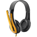 CANYON entry price PC headset, combined 3,5 plug, leather pads, Black-yellow