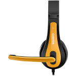 CANYON entry price PC headset, combined 3,5 plug, leather pads, Black-yellow