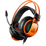 CANYON Gaming headset 3.5mm jack plus USB connector for vibration function, light control button, adjustable microphone and volume control, cable 2M, Black