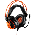 CANYON Gaming headset 3.5mm jack plus USB connector for vibration function, light control button, adjustable microphone and volume control, cable 2M, Black