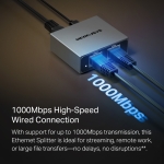1 към 2 гигабитов Ethernet сплитер Mercusys MEH25