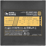 Super Flower Leadex III Gold 1000W ATX 3.1, 80 Plus Gold, Fully Modular, Flat Black Cables, 140mm Fan, 150mmx150mmx86mm, 7 Year Warranty
