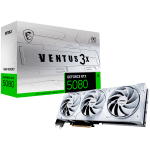 MSI Video Card Nvidia GeForce RTX 5080 16G VENTUS 3X OC WHITE, 16GB GDDR7, 256bit, Effective Memory Clock: 30000MHz, Boost: 2640 MHz, 10752 CUDA Cores, PCIe 5.0, 3x DP 2.1b, HDMI 2.1b, RAY TRACING, Triple Fan, 1x16pin, 850W Recommended PSU, 3Y