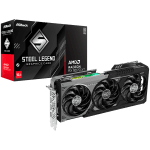 ASROCK Video Card AMD Radeon RX 9070 XT Steel Legend Dark 16GB GDDR6, 256-bit, 3x DisplayPort 2.1a, 1x HDMI 2.1b, 298 x 131 x 58 mm, 2.9-slot, recomended PSU 800W, 2x 8-pin pwoer connector, 90-GA5VZZ-00UANF