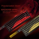 Madlions професионална геймърска механична клавиатура Professional Gaming Mechanical Keyboard MAD 68 HE Flagship V2 - 8K, Magnetic Amber Pro Switches - White