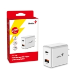 Genius бързо зарядно Fast Charger PD-20AC - 20W, USB-A, USB-C, PD3.0, QC3.0, White