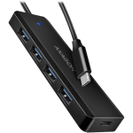 AXAGON HUE-C1C 4x USB3.2 Gen 1 Travel hub, USB-C power IN, w. 20cm Type-C cable