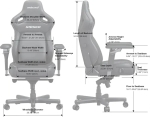 Anda Seat геймърски стол Gaming Chair Kaiser 4 V2 - Fabric Dark Grey