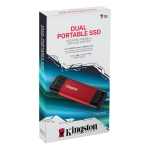 Флаш памет Kingston Dual USB-A/C Portable SSD 1TB - Black/Red