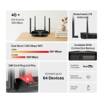 Безжичен Рутер Mercusys MB235-4G 4G+ Cat6 AC1200 Dual Band Gigabit