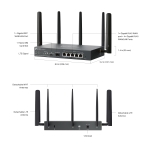 Гигабитен VPN рутер TP-Link Omada 4G+ Cat6 ER706W-4G AX3000