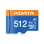 Карта памет 128GB microSDHC с адаптер, A-Data Premier V10 AUSDX128GUICL10A1-RA1, Class 10 UHS-I, скорост на четене до 100MB/s, скорост на запис до 25MB/s