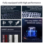 Ajazz геймърска механична клавиатура Wireless Gaming Mechanical Keyboard AK980 V2 - Gift Switch [Linear] (English US), Black, Gray