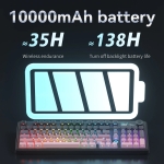 Ajazz геймърска механична клавиатура Wireless Gaming Mechanical Keyboard AK980 V2 - Gift Switch [Linear] (English US), Black, Gray