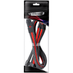 CableMod E-Series Pro ModMesh Sleeved 12VHPWR PCI-e Cable for Super Flower Leadex Platinum / Platinum SE / Titanium / V Gold Pro / V Platinum Pro, EVGA G7 / G6 / G5 / G3 / G2 / P2 / T2 (Carbon + Red, Nvidia 4000 series, 16-pin to Quad 8-pin, 60cm)