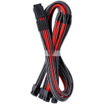 CableMod E-Series Pro ModMesh Sleeved 12VHPWR PCI-e Cable for Super Flower Leadex Platinum / Platinum SE / Titanium / V Gold Pro / V Platinum Pro, EVGA G7 / G6 / G5 / G3 / G2 / P2 / T2 (Carbon + Red, Nvidia 4000 series, 16-pin to Quad 8-pin, 60cm)