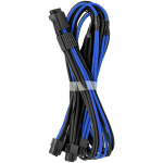CableMod E-Series Pro ModMesh Sleeved 12VHPWR PCI-e Cable for Super Flower Leadex Platinum / Platinum SE / Titanium / V Gold Pro / V Platinum Pro, EVGA G7 / G6 / G5 / G3 / G2 / P2 / T2 (Black + Blue, Nvidia 4000 series, 16-pin to Quad 8-pin, 60cm)