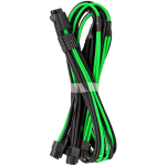 CableMod E-Series Pro ModMesh Sleeved 12VHPWR PCI-e Cable for Super Flower Leadex Platinum / Platinum SE / Titanium / V Gold Pro / V Platinum Pro, EVGA G7 / G6 / G5 / G3 / G2 / P2 / T2 (Black + Light Green, Nvidia 4000 series, 16-pin to Quad 8-pin, 60cm)