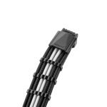CableMod E-Series Pro ModMesh Sleeved 12VHPWR PCI-e Cable for Super Flower Leadex Platinum / Platinum SE / Titanium / V Gold Pro / V Platinum Pro, EVGA G7 / G6 / G5 / G3 / G2 / P2 / T2 (Black + White, Nvidia 4000 series, 16-pin to Dual 8-pin, 600mm)