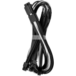 CableMod E-Series Pro ModMesh Sleeved 12VHPWR PCI-e Cable for Super Flower Leadex Platinum / Platinum SE / Titanium / V Gold Pro / V Platinum Pro, EVGA G7 / G6 / G5 / G3 / G2 / P2 / T2 (Black + White, Nvidia 4000 series, 16-pin to Quad 8-pin, 60cm)