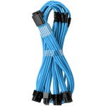 CableMod E-Series Pro ModMesh Sleeved 12VHPWR PCI-e Cable for Super Flower Leadex Platinum / Platinum SE / Titanium / V Gold Pro / V Platinum Pro, EVGA G7 / G6 / G5 / G3 / G2 / P2 / T2 (Light Blue, Nvidia 4000 series, 16-pin to Quad 8-pin, 60cm)