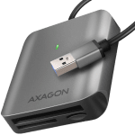 Axagon Aluminum high-speed USB-A 3.2 Gen 1 memory card reader. 3 slots, UHS-II.