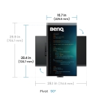 Монитор BenQ RD320UA 32" IPS, 3:2, 3840x2160, 95% P3 wide color, HDR 400, 1.07 billions color, HDMI2.0, DP1.4 x1, USB-C 90W x1, built-in speakers 2Wx2, Ergo Stand