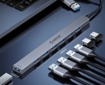 Orico хъб HUB USB-C/USB-A 7 port - USB3.0 x 1, USB2.0 x 6 - YSA2-U3-GY