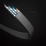 Мрежов кабел UGREEN NW134 10980 Cat 8 U/FTP 1 м, плосък -  черен