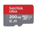 Карта памет SANDISK Ultra, microSD, UHS-I, 200GB Class 10, U1, A1, 100 Mb/s, + SD Adapter