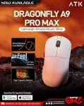 ATK професионална геймърска мишка Wireless Gaming Mouse A9 Pro Max 2.0 Tri-mode Nearlink - 8K, White