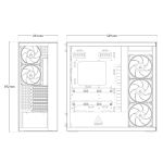 Arctic кутия Case E-ATX - Xtender VG (Mirror Black) - PCIe Gen 4 riser included, 5 A-RGB Fans included