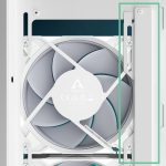 Arctic кутия Case E-ATX - Xtender VG (White) - PCIe Gen 4 riser included, 5 A-RGB Fans included