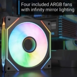 AeroCool кутия Case ATX - P500C-G-BK-v1 - 4 x 120 mm Infinity Mirror A-RGB