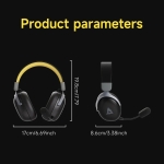 Ajazz безжични геймърски слушалки Wireless Gaming Headphones - AHM08 MAX Black, Gray, Yellow - Bluetooth , 2.4G