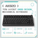 Ajazz геймърска механична клавиатура Gaming Mechanical Keyboard AK820 - Red Switches [Linear] (English US), Black, White Backlight