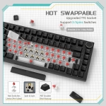 Ajazz геймърска механична клавиатура Gaming Mechanical Keyboard AK820 - Red Switches [Linear] (English US), Black, White Backlight