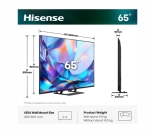 Телевизор Hisense 65" A7S, 4K Ultra HD 3840x2160, QLED, HDR 10+, HLG, Dolby Vision, Dolby Atmos, Smart TV, Light Sensor, WiFi Direct, BT, Anyview Cast, 3xHDMI, 2xUSB, LAN, CI+, DVB-T2/C/S2, Black