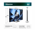 Телевизор Hisense 55" U7SE, 4K Ultra HD 3840x2160, ULED, FALD, Quantum Dot, 144Hz, IPS, HDR 10+, HLG, Dolby Vision IQ, Dolby Atmos, Smart TV, WiFi 5GHz, WiFi Direct, BT, Anyview Cast, 4xHDMI, 2xUSB, LAN, CI+, DVB-T2/C/S2, Black