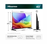 Телевизор Hisense 40" A5S, Full HD 1920x1080, QLED, Quantum Dot, HDR, HLG, DTS HD, Light Sensor, Dolby Audio, Smart TV, WiFi, WiFi Direct, 2xHDMI, 2xUSB, LAN, CI+, DVB-T2/C/S2, Black