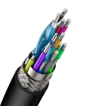 Кабел Baseus CAKGQ-C01 2x HDMI 2.0 4K 60Hz Cable, 3D, HDR, 18Gbps, 3м - черен