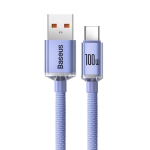 Кабел Baseus Crystal Shine USB Type A към USB Type C 100W 2м CAJY000505 - лилав