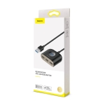 USB хъб Baseus Square round 4 в 1 с 3х USB 2.0, 1х USB 3.0 порта, черен