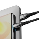 Кабел Baseus Glimmer Series USB-A - USB-C 100W 480Mbps 2м CADH000501 - черен