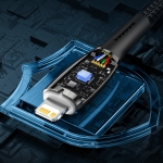 Кабел Baseus Glimmer Series USB-A - USB-C 100W 480Mbps 2м CADH000501 - черен