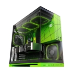Geometric Future кутия Case EATX - Model 5 Black/Green, NVIDIA style limited edition - 5 x 140 mm aRGB fans included